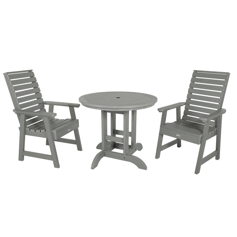 Weatherly 3-piece Outdoor Dining Set - 36  Round Table, Dining-height