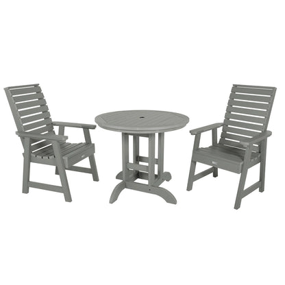 Weatherly 3-piece Outdoor Dining Set - 36  Round Table, Dining-height