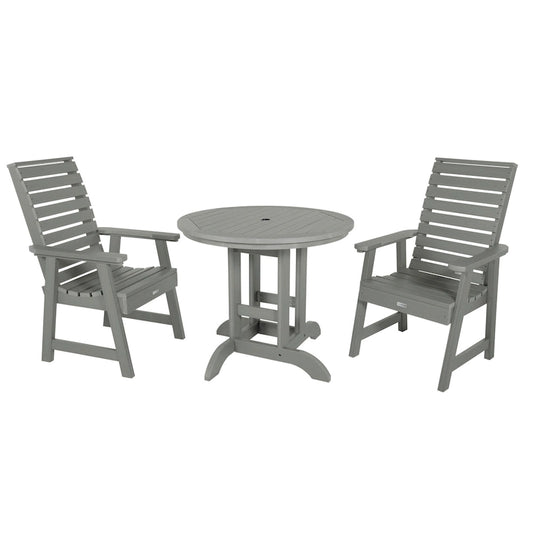 Weatherly 3-piece Outdoor Dining Set - 36  Round Table, Dining-height