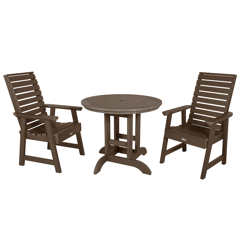 Weatherly 3-piece Outdoor Dining Set - 36  Round Table, Dining-height