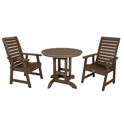 Weatherly 3-piece Outdoor Dining Set - 36  Round Table, Dining-height