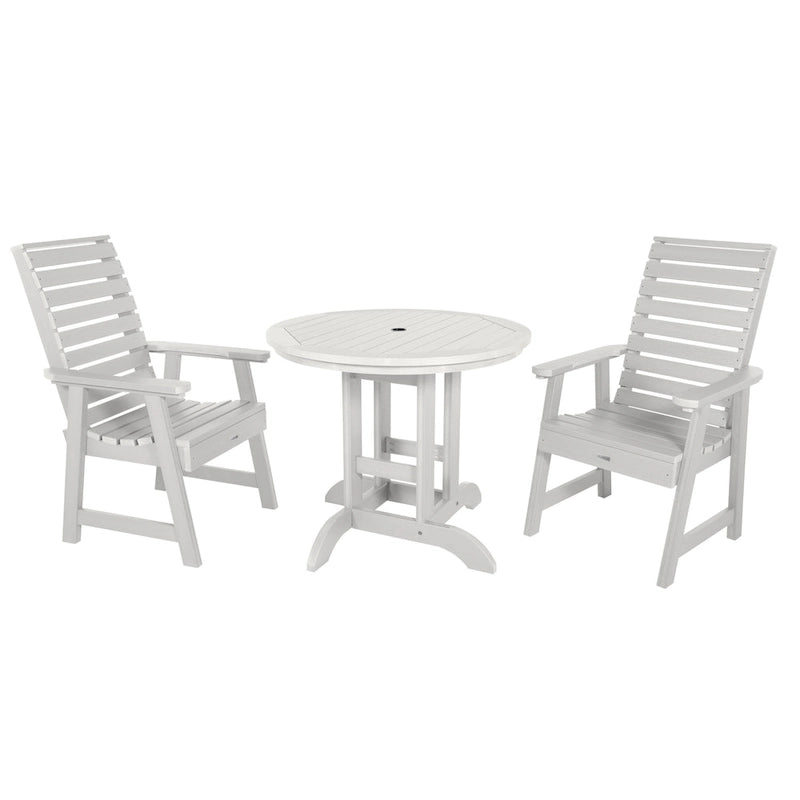 Weatherly 3-piece Outdoor Dining Set - 36  Round Table, Dining-height