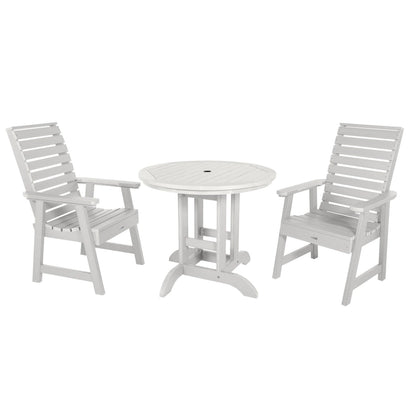 Weatherly 3-piece Outdoor Dining Set - 36  Round Table, Dining-height