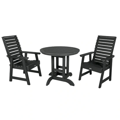 Weatherly 3-piece Outdoor Dining Set - 36  Round Table, Dining-height