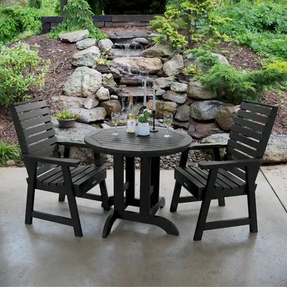 Weatherly 3-piece Outdoor Dining Set - 36  Round Table, Dining-height
