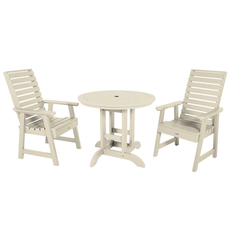 Weatherly 3-piece Outdoor Dining Set - 36  Round Table, Dining-height