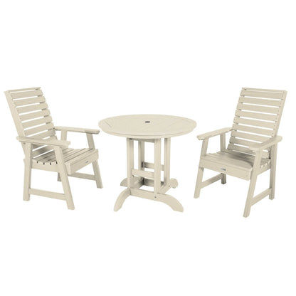 Weatherly 3-piece Outdoor Dining Set - 36  Round Table, Dining-height