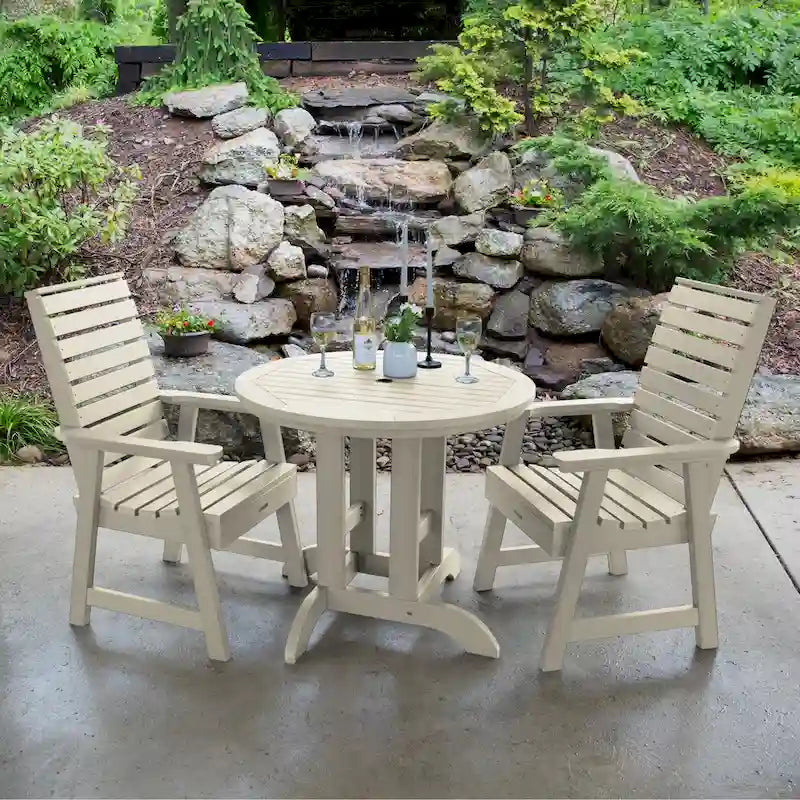 Weatherly 3-piece Outdoor Dining Set - 36  Round Table, Dining-height