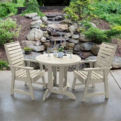 Weatherly 3-piece Outdoor Dining Set - 36  Round Table, Dining-height