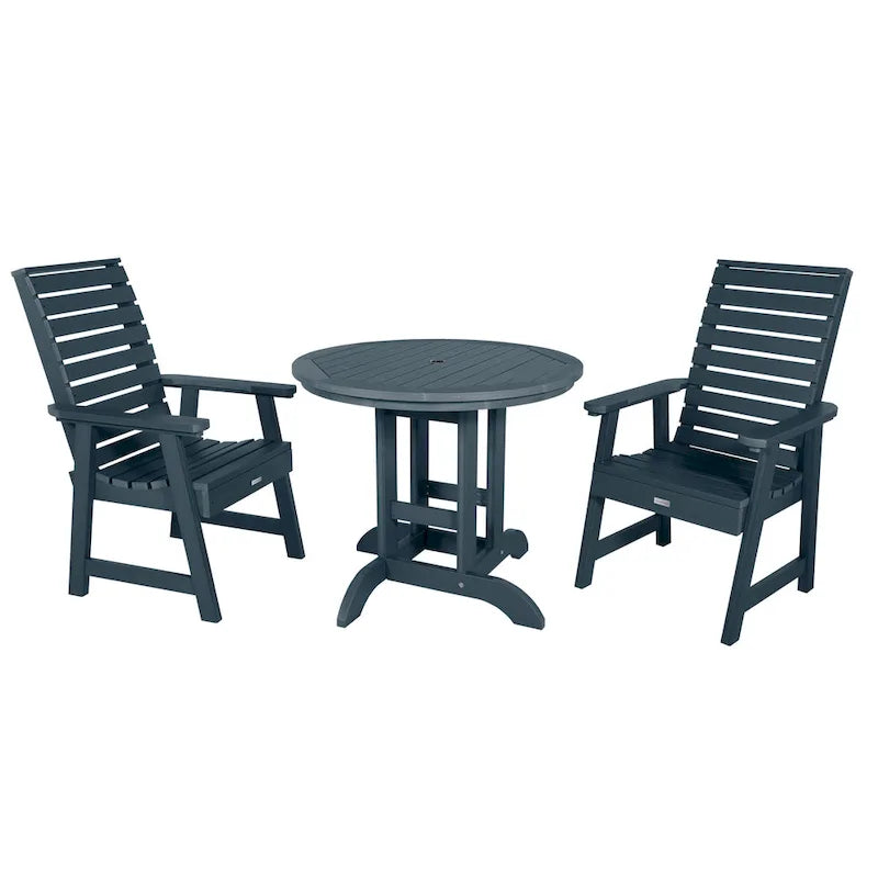 Weatherly 3-piece Outdoor Dining Set - 36  Round Table, Dining-height