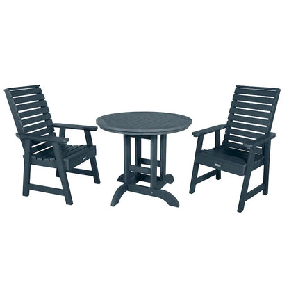 Weatherly 3-piece Outdoor Dining Set - 36  Round Table, Dining-height