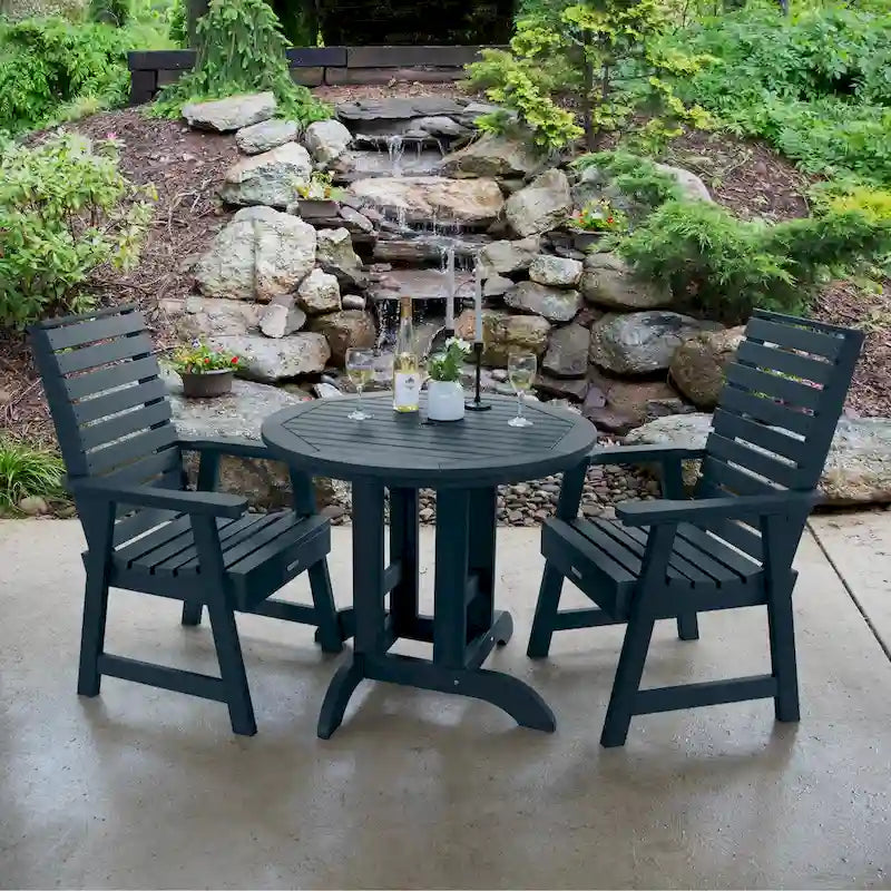 Weatherly 3-piece Outdoor Dining Set - 36  Round Table, Dining-height