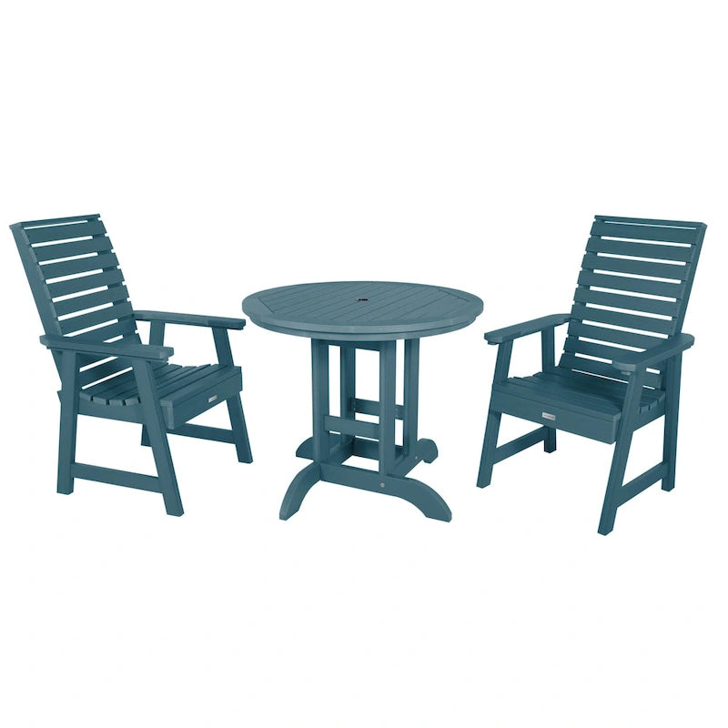 Weatherly 3-piece Outdoor Dining Set - 36  Round Table, Dining-height