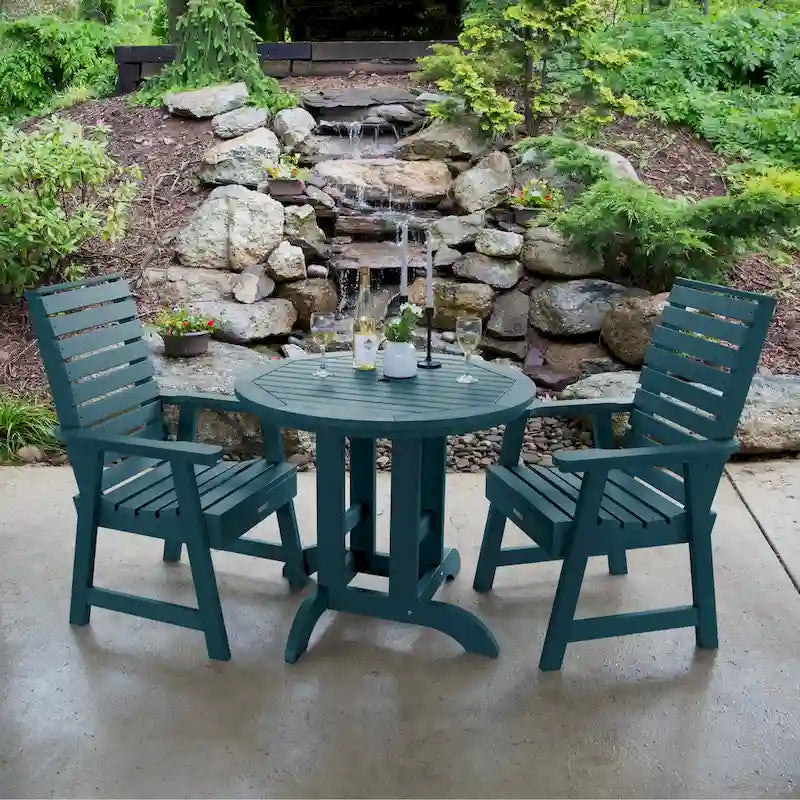 Weatherly 3-piece Outdoor Dining Set - 36  Round Table, Dining-height