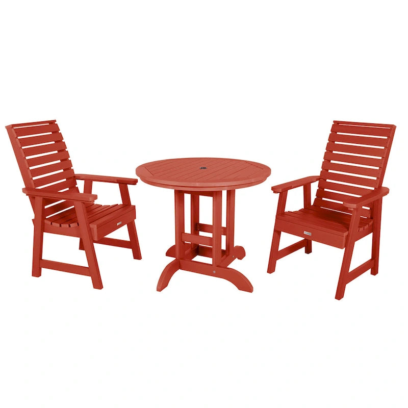 Weatherly 3-piece Outdoor Dining Set - 36  Round Table, Dining-height