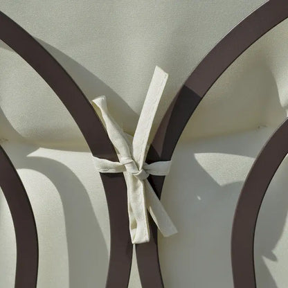 Outsunny 2-Person Patio Swing Chair Outdoor Canopy Swing with Adjustable Shade, Soft Cushions, Throw Pillows and Tray