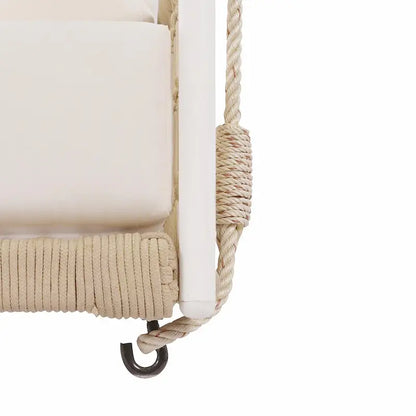 Outdoor Woven Rope Swing Sofa with Soft Cushions