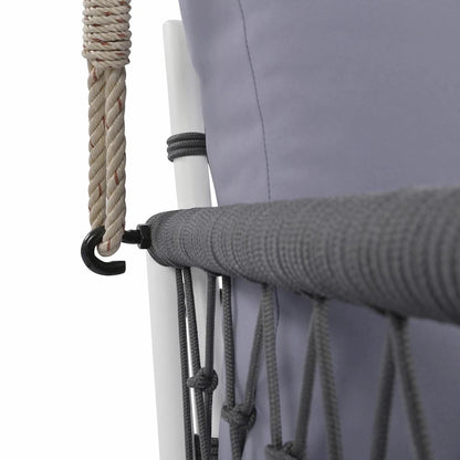 Outdoor Woven Rope Swing Sofa with Soft Cushions