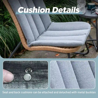 Patio Furniture Sets Rattan Wicker Outdoor Bistro Sets with Cushions (Set of 3) - 23.23 L x 29.53 W x 32.28 H