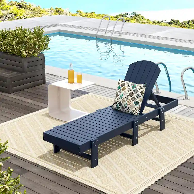 Polytrends Altura Armless Poly Eco-Friendly All Weather Reclining Chaise Lounge
