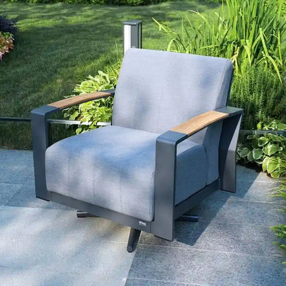 Patio Rocking Chair Sofa Set with Firepit Table and BBQ Grill