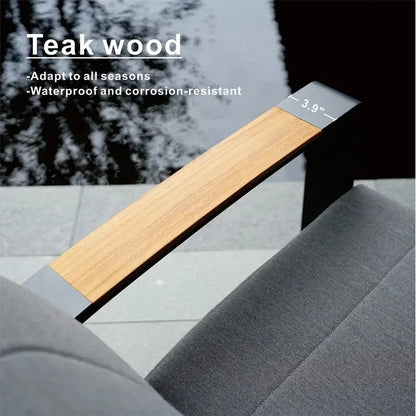 Patio Rocking Chair Sofa Set with Firepit Table and BBQ Grill