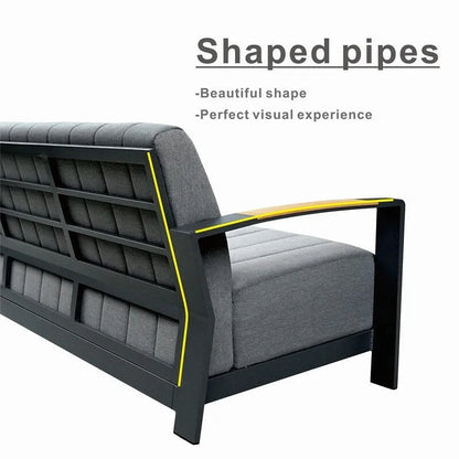 Patio Rocking Chair Sofa Set with Firepit Table and BBQ Grill