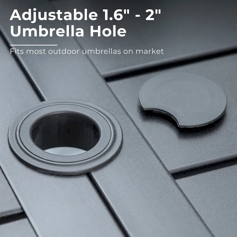 Metal Outdoor Patio Dining Sets 7 Pieces, 6 Spring Motion Chairs with Cushions and 1 Rectangular Metal Table