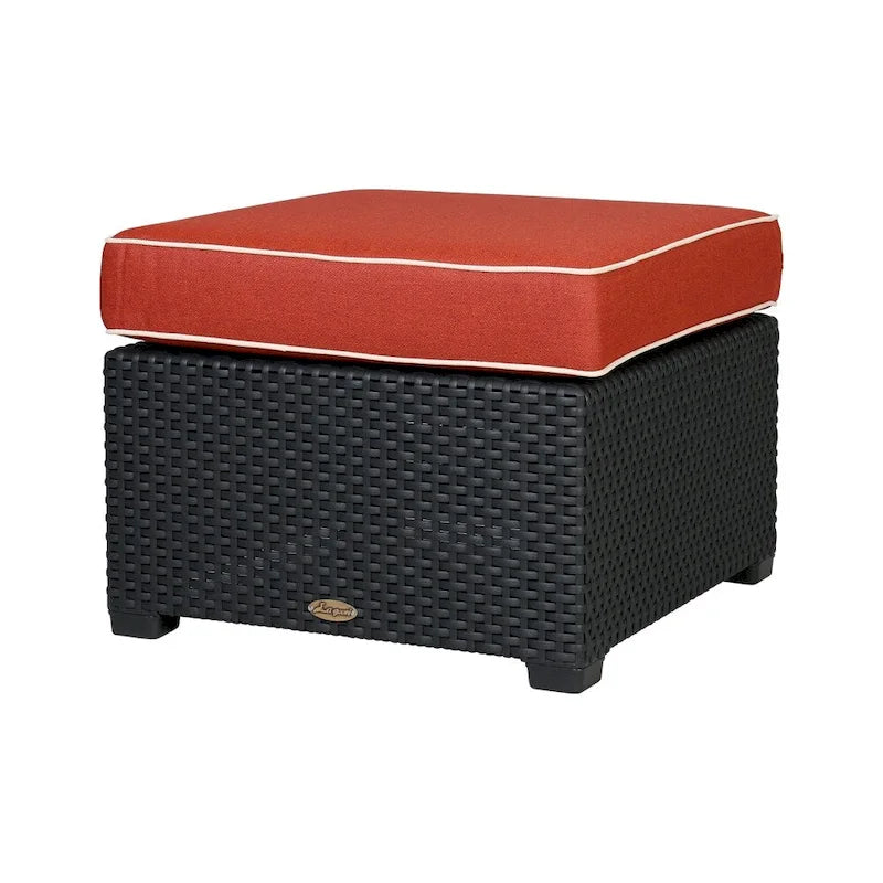Magnolia Resin All-Weather Ottoman with Cushion