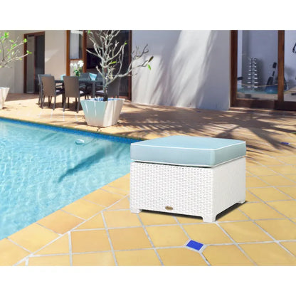 Magnolia Resin All-Weather Ottoman with Cushion