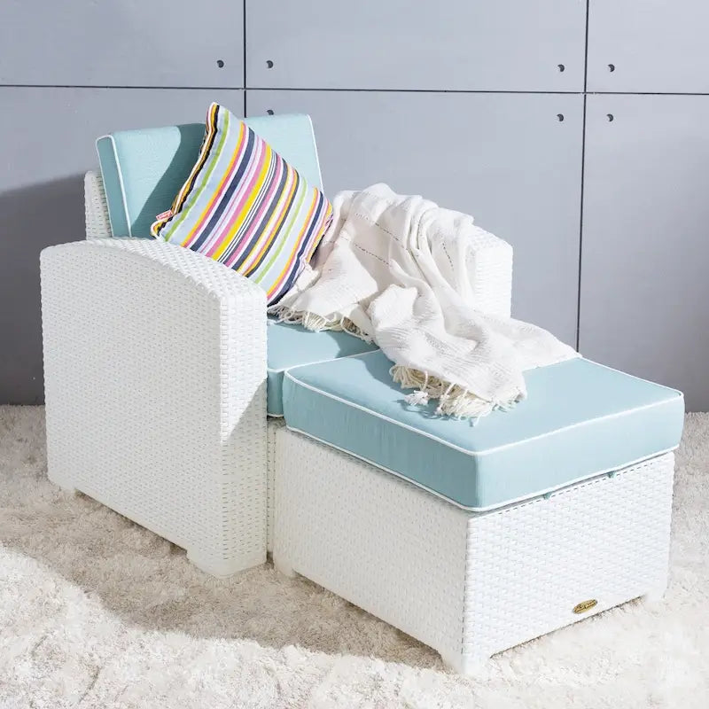 Magnolia Resin All-Weather Ottoman with Cushion