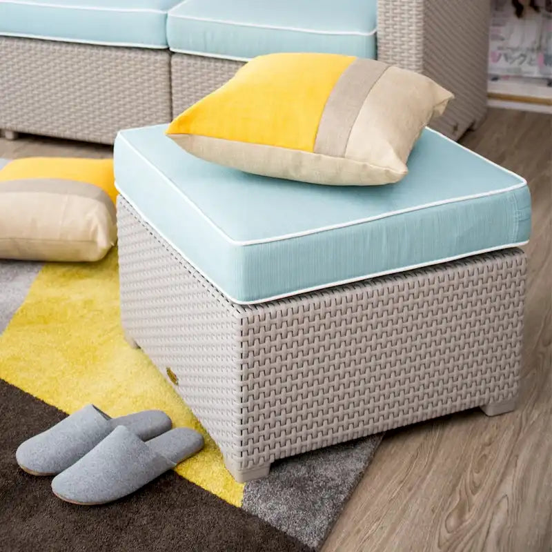 Magnolia Resin All-Weather Ottoman with Cushion