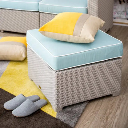 Magnolia Resin All-Weather Ottoman with Cushion