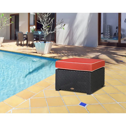 Magnolia Resin All-Weather Ottoman with Cushion