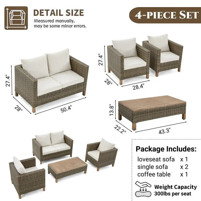 4 - Person Outdoor Seating Group with Cushions