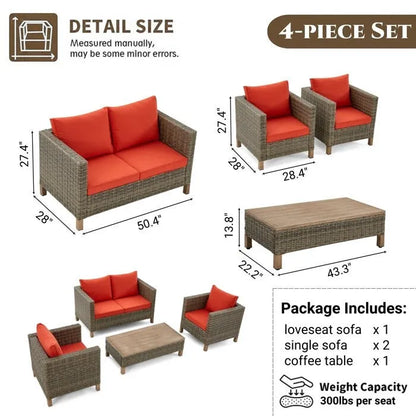 4 - Person Outdoor Seating Group with Cushions
