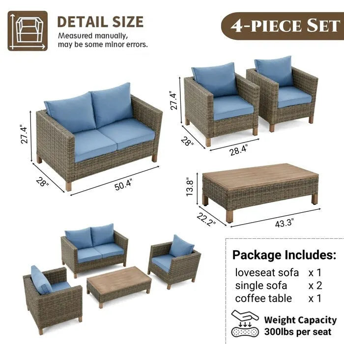 4 - Person Outdoor Seating Group with Cushions