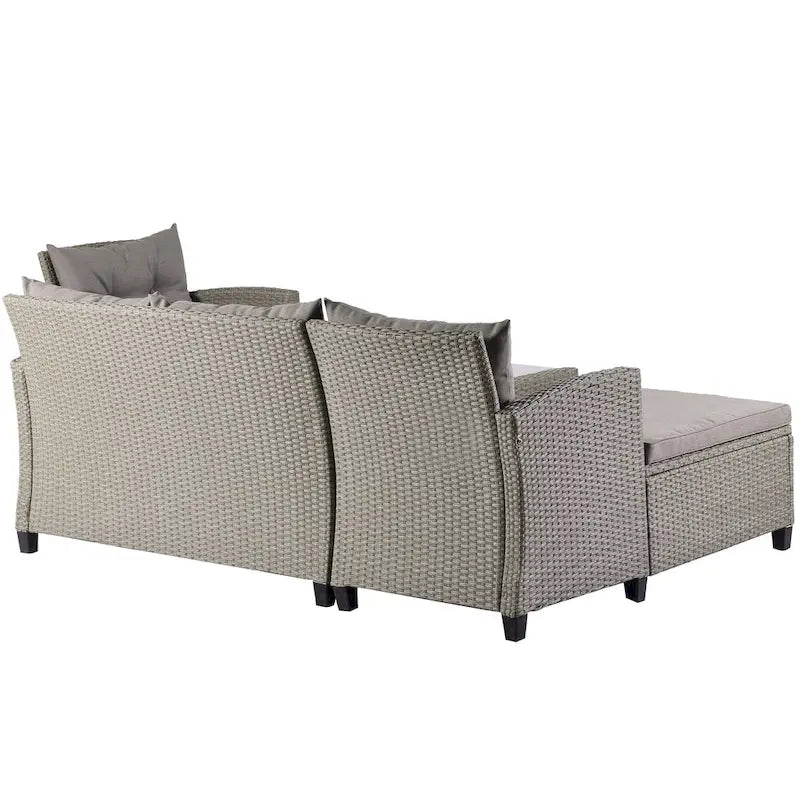 Patio Furniture Sets, 4 Piece Conversation Set Wicker Rattan Sectional Sofa
