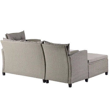 Patio Furniture Sets, 4 Piece Conversation Set Wicker Rattan Sectional Sofa