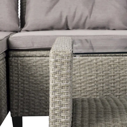 Patio Furniture Sets, 4 Piece Conversation Set Wicker Rattan Sectional Sofa