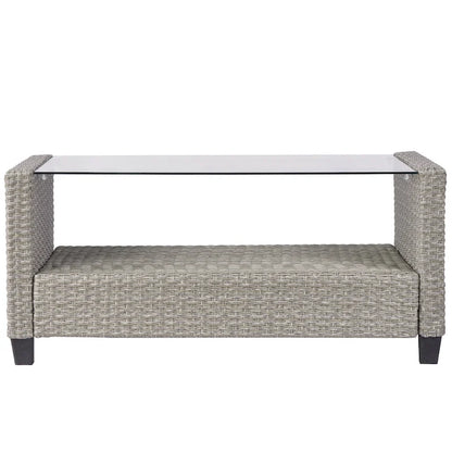 Patio Furniture Sets, 4 Piece Conversation Set Wicker Rattan Sectional Sofa