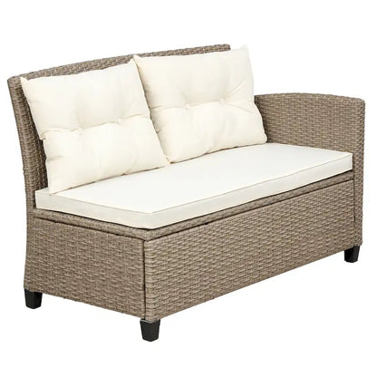 Patio Furniture Sets, 4 Piece Conversation Set Wicker Rattan Sectional Sofa