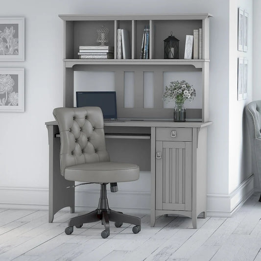 Bush Furniture Salinas 48W Computer Desk with Hutch and Office Chair