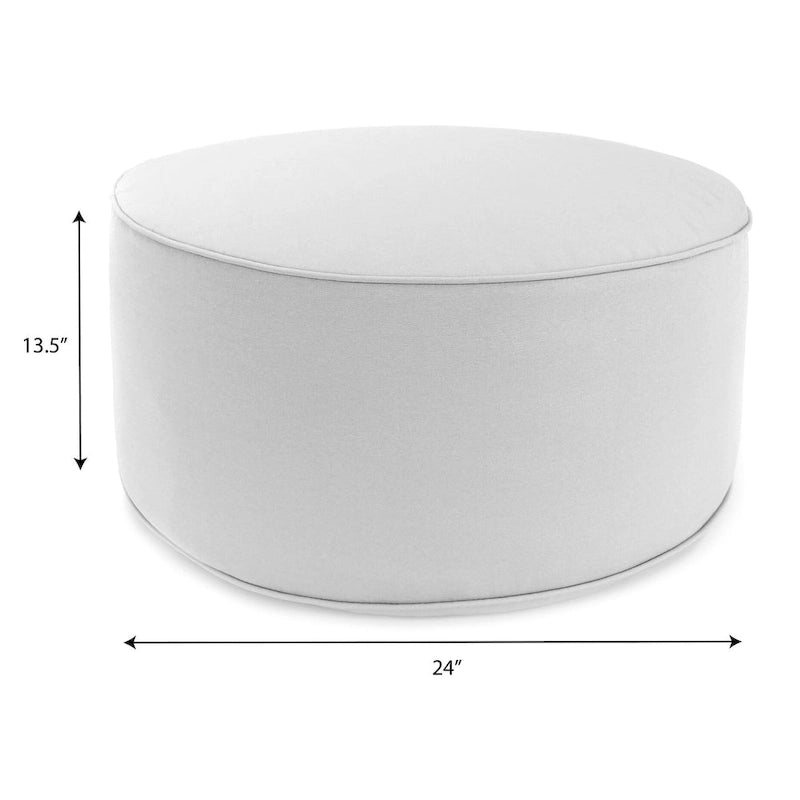 24  Round Mango Solid Round Outdoor Pouf Ottoman with Welt - 24 D x 13.5  H