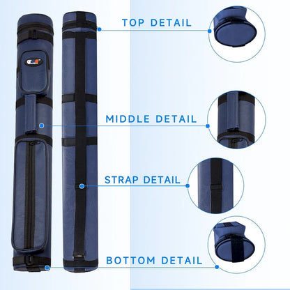 GSE? 2x2 Oval Hard Billiard Pool Cue Stick Carrying Case, Billiard Cue Case Holds 2 Butts/2 Shafts (5 Colors)