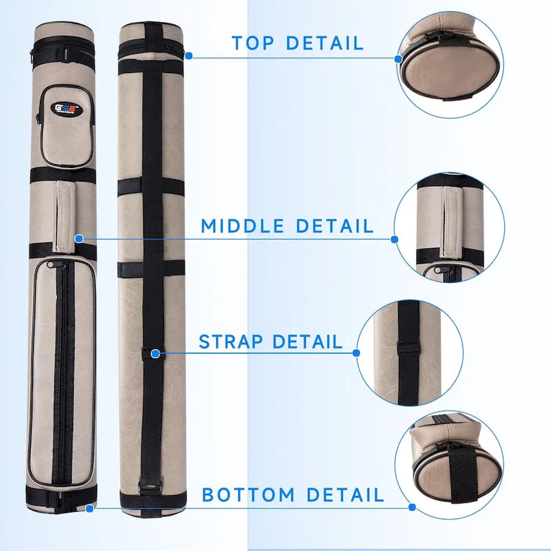 GSE? 2x2 Oval Hard Billiard Pool Cue Stick Carrying Case, Billiard Cue Case Holds 2 Butts/2 Shafts (5 Colors)