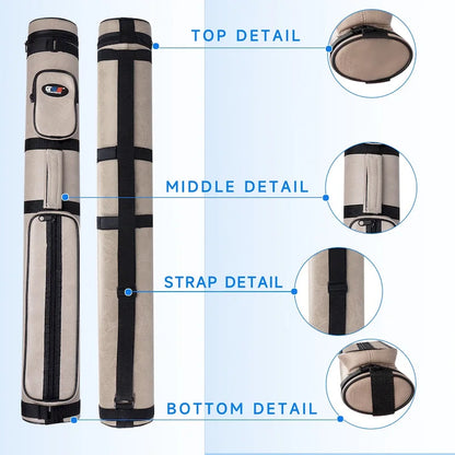 GSE? 2x2 Oval Hard Billiard Pool Cue Stick Carrying Case, Billiard Cue Case Holds 2 Butts/2 Shafts (5 Colors)