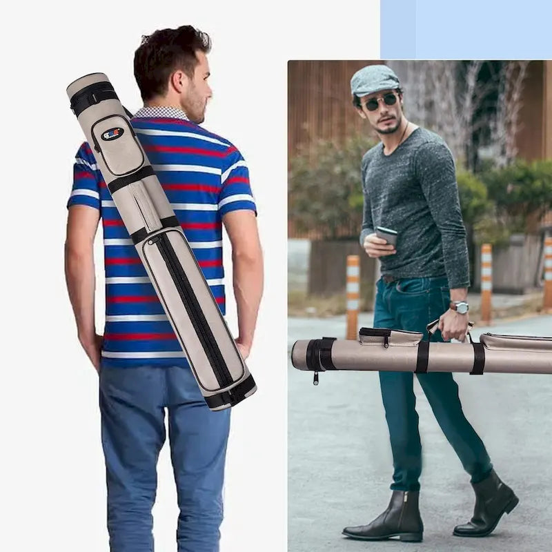 GSE? 2x2 Oval Hard Billiard Pool Cue Stick Carrying Case, Billiard Cue Case Holds 2 Butts/2 Shafts (5 Colors)