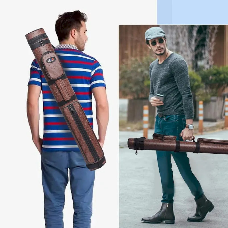 GSE? 2x2 Oval Hard Billiard Pool Cue Stick Carrying Case, Billiard Cue Case Holds 2 Butts/2 Shafts (5 Colors)