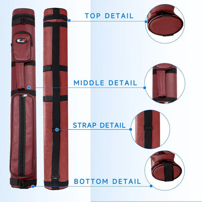GSE? 2x2 Oval Hard Billiard Pool Cue Stick Carrying Case, Billiard Cue Case Holds 2 Butts/2 Shafts (5 Colors)